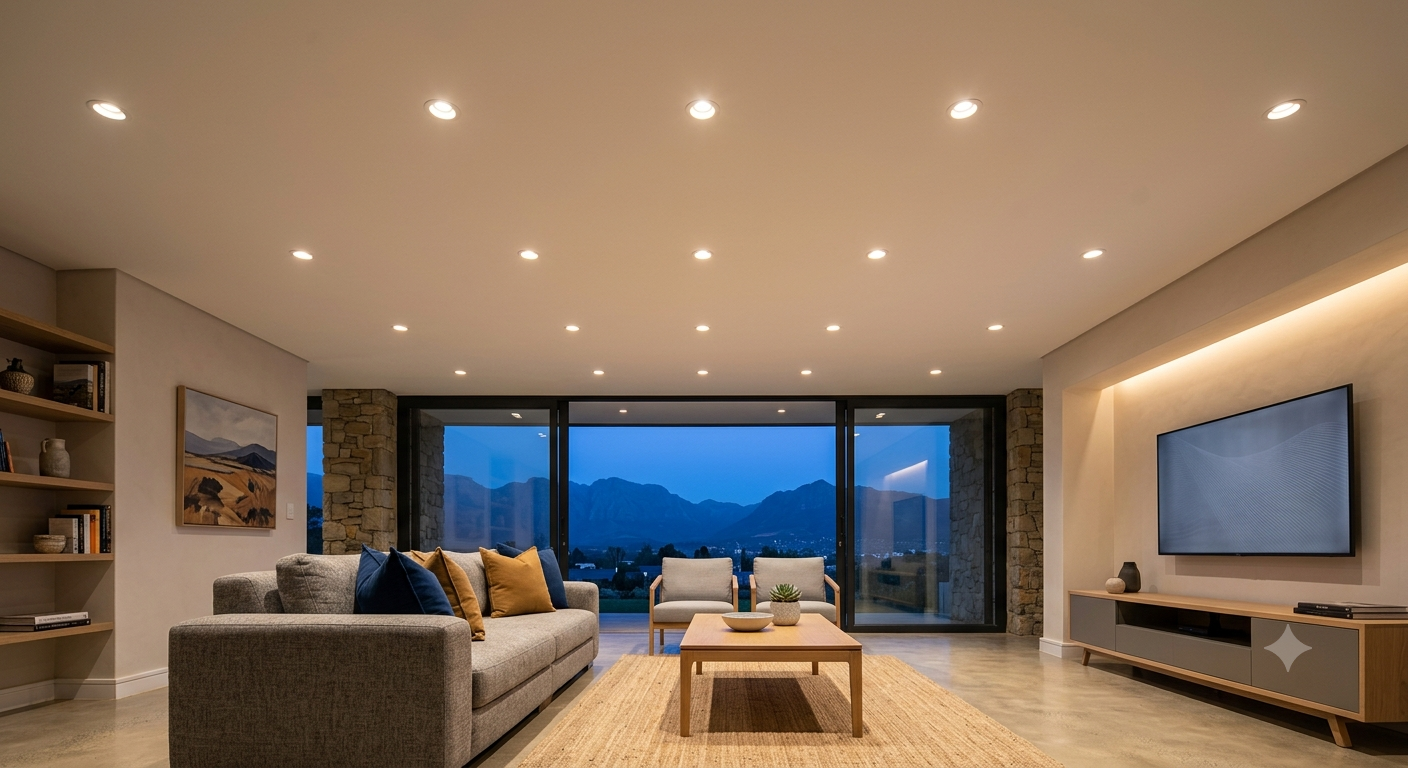 Professional LED lighting installation in modern home